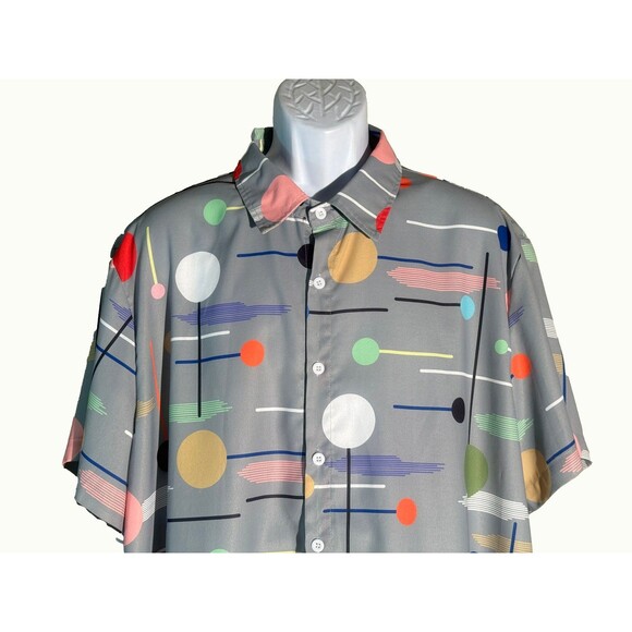 MISSLOOK Short Sleeve Button Down Dots Shirt XXL - Picture 2 of 6